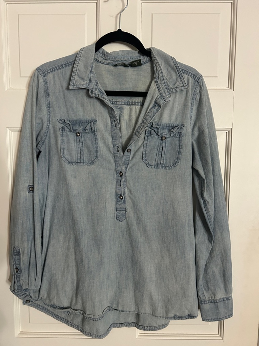 Eddie Bauer Light Wash Denim Tunic Shirt